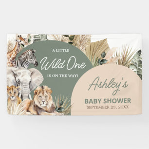 Eine kleine Wild One Safari Animals Kinderdusche Banner