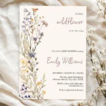 Eine kleine Wildblume Baby Dusche Einladung