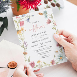 Eine kleine Wildblume Baby Dusche Mädchen Einladun Einladung