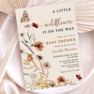 Eine kleine Wildblume Baby Duwer Gender Neutral Einladung