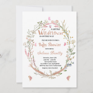 Eine kleine Wildblume Baby Girl Dusche Einladung
