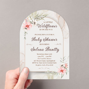 Eine kleine Wildblume Baby Girl Dusche Elegant Acryleinladungen
