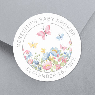Eine kleine Wildblume Babydusche Runder Aufkleber