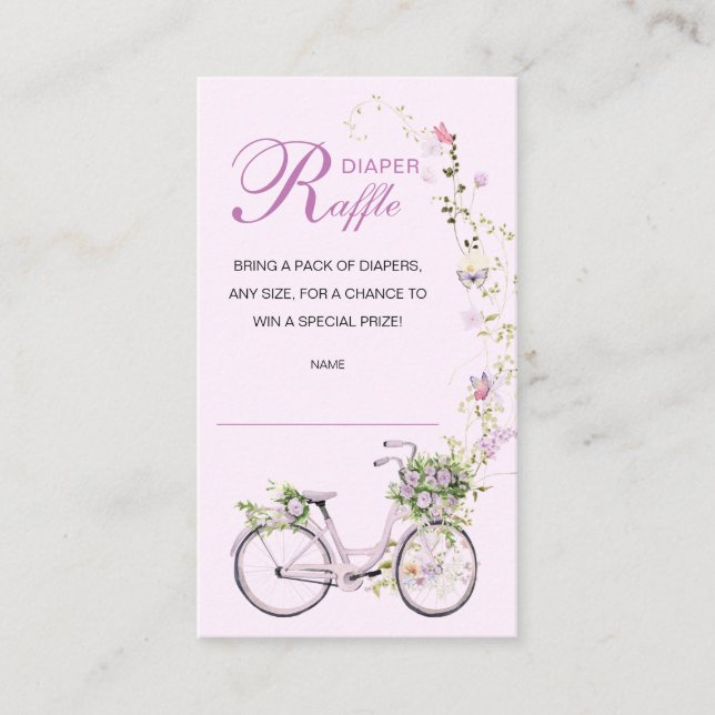 Eine kleine Wildblume Babydusche Windeln Raffle Begleitkarte (Vorderseite)