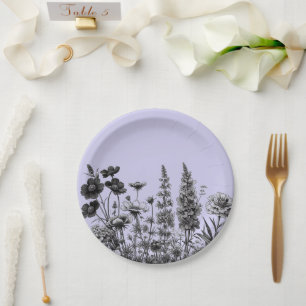Eine kleine Wildblume Babyduschplatte Pappteller