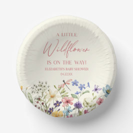 Eine kleine Wildblume-Blume-Blumendusche Pappteller