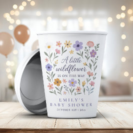 Eine kleine Wildblume Blumenspül-Babydusche Pappbecher
