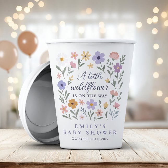 Eine kleine Wildblume Blumenspül-Babydusche Pappbecher (Von Creator hochgeladen)
