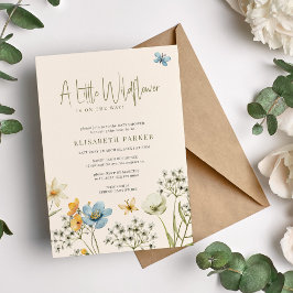 Eine kleine Wildblume Boho Feder Blütendusche Einladung