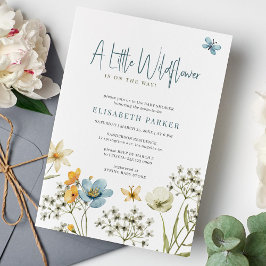 Eine kleine Wildblume Boho Feder Blütendusche Einladung