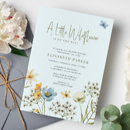 Eine kleine Wildblume Boho Feder Blütendusche Einladung