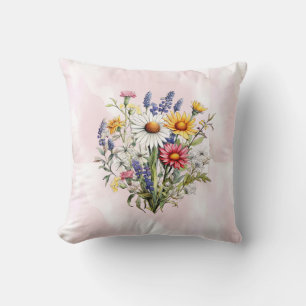 Eine kleine Wildblume Boho Modern Girl Baby Dusche Kissen