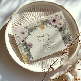 Eine kleine Wildblume Boho Nature Diapper Raffle Begleitkarte