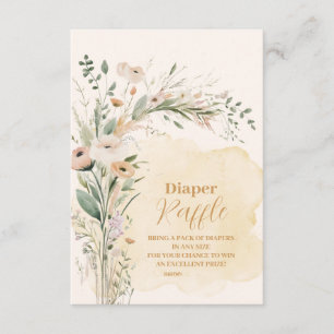 Eine kleine Wildblume Boho Nature Diapper Raffle Begleitkarte