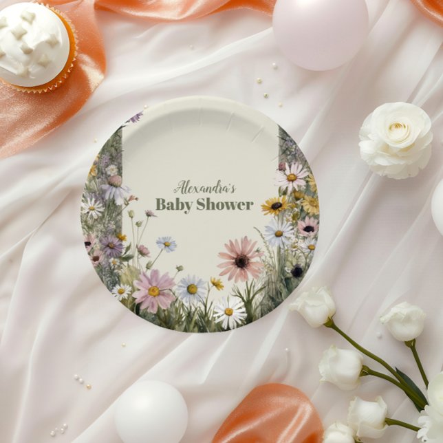 Eine kleine Wildblume Boho Nature Pappteller (Von Creator hochgeladen)