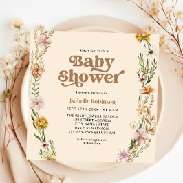 Eine kleine Wildblume Boho Nature Theme Kinderdusc Einladung