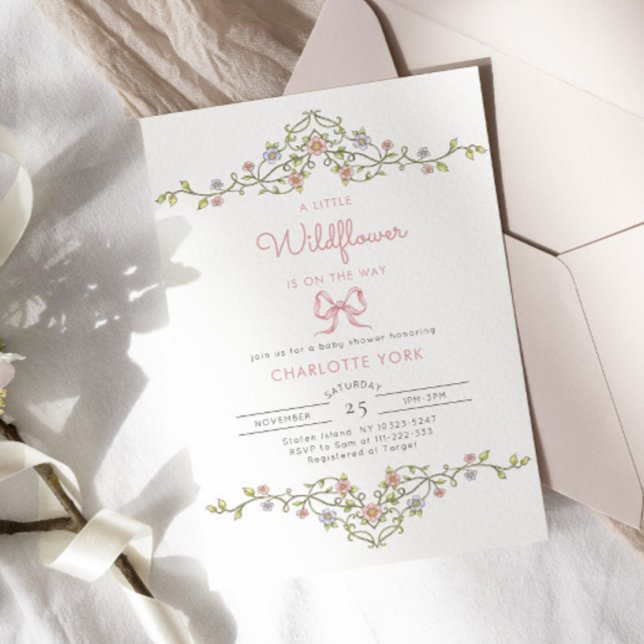 Eine kleine Wildblume-Gartenbrunnendusche Einladung (Von Creator hochgeladen)