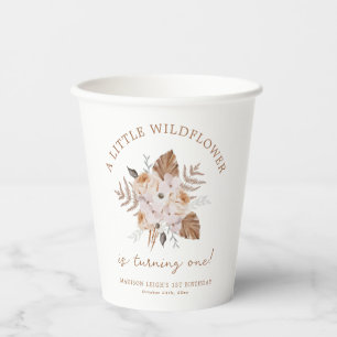 Eine kleine Wildblume Geburtstag Dark Terracotta B Pappbecher