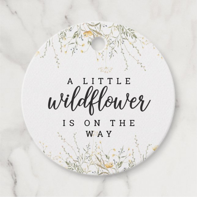 Eine kleine Wildblume gelbe Wasserfarbendusche Geschenkanhänger (Vorderseite)