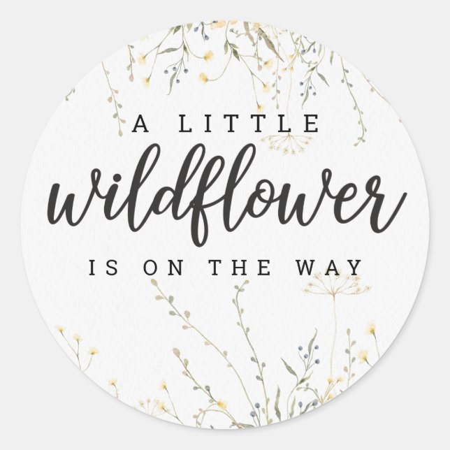 Eine kleine Wildblume gelbe Wasserfarbendusche Runder Aufkleber (Vorderseite)