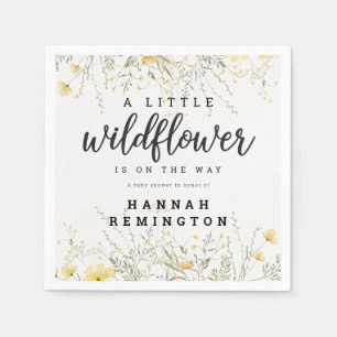 Eine kleine Wildblume gelbe Wasserfarbendusche Serviette