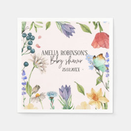 Eine kleine Wildblume Girl Baby Dusche Peach Serviette