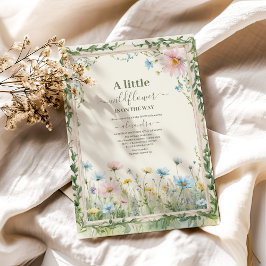 Eine kleine Wildblume Girl Babydusche Einladung