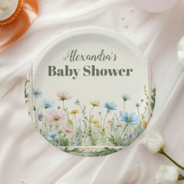 Eine kleine Wildblume Girl Babydusche Pappteller