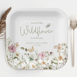 Eine kleine Wildblume Girl Babydusche Pappteller