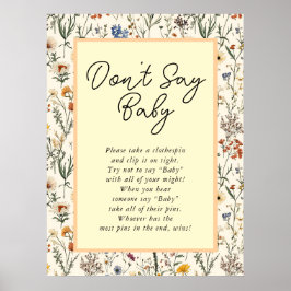 Eine kleine Wildblume Girl Babydusche Poster