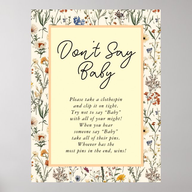 Eine kleine Wildblume Girl Babydusche Poster (Vorne)