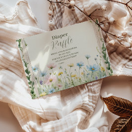 Eine kleine Wildblume Girl Diapper Raffle Begleitkarte