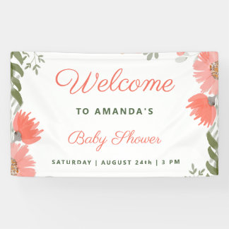 Eine kleine Wildblume Girl Peach Baby Dusche Banner