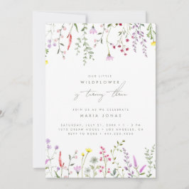 Eine kleine Wildblume Girls Floral Geburtstagspart Einladung