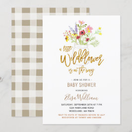 Eine kleine Wildblume ist auf dem Weg Baby Dusche Einladung