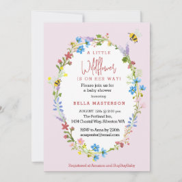 Eine kleine Wildblume ist auf dem Weg zur Babydusc Einladung