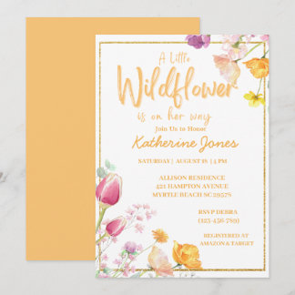 Eine kleine Wildblume Kinderdusche Einladung
