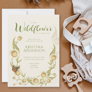 Eine kleine Wildblume Kinderdusche Einladung