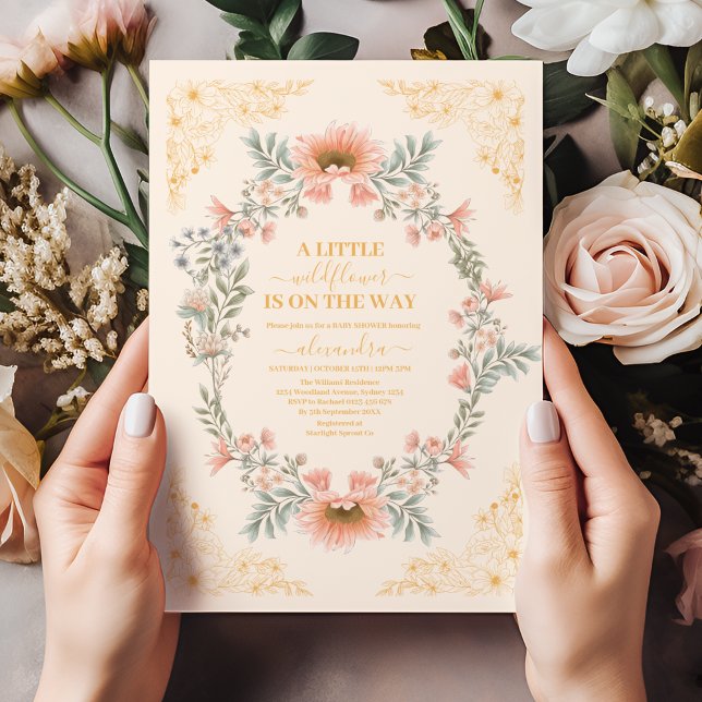 Eine kleine Wildblume Kinderdusche Einladung (Von Creator hochgeladen)