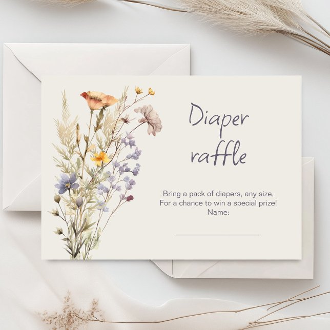 Eine kleine Wildblume mit Baby-Duschkarte Begleitkarte (Little wildflower baby shower invitation rustic boho watercolor botanical meadow, baby in bloom)