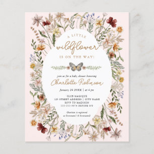 Eine kleine Wildblume mit Kinderdusche und Einladu