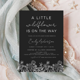 Eine kleine Wildblume mit Kinderdusche und Einladu Flyer