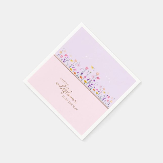 Eine kleine Wildblume moderne, zarte Babydusche Serviette (Ecke)