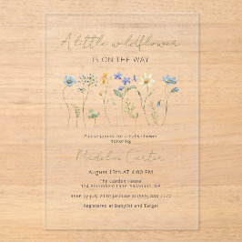 Eine kleine Wildblume-Neutral-Babydusche Acryleinladungen