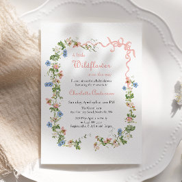 Eine kleine Wildblume Pink Bow Baby Babydusche Einladung