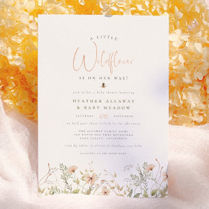 Eine kleine Wildblume Rustikale Boho Blumendusche Einladung