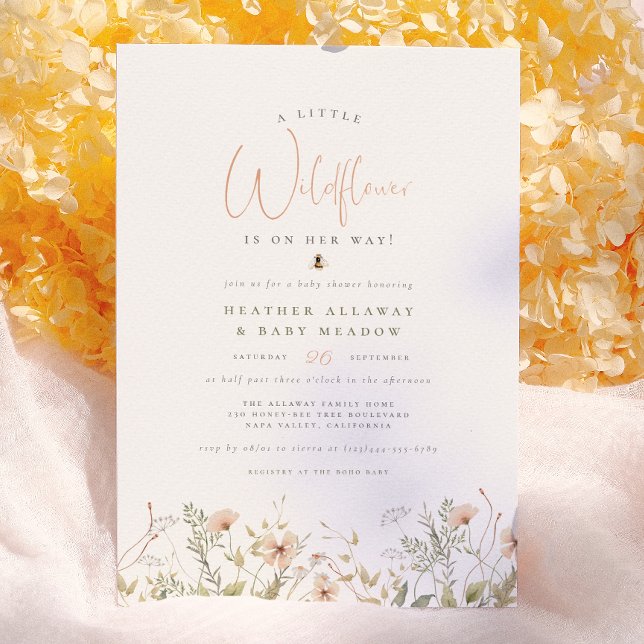 Eine kleine Wildblume Rustikale Boho Blumendusche Einladung (Von Creator hochgeladen)