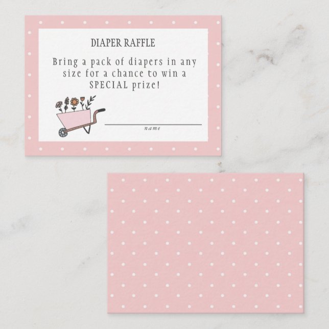 Eine kleine Wildblume-Windelkarte Begleitkarte (Vorne/Hinten)