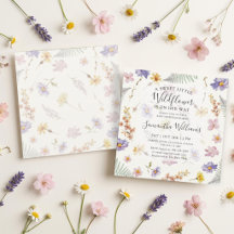 Eine kleine Wildblumen-Aquarell-Mädchen-Baby-Party