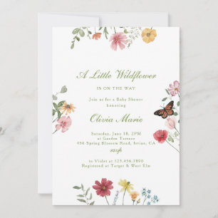 Eine kleine Wildblumen-Baby-Party Einladung
